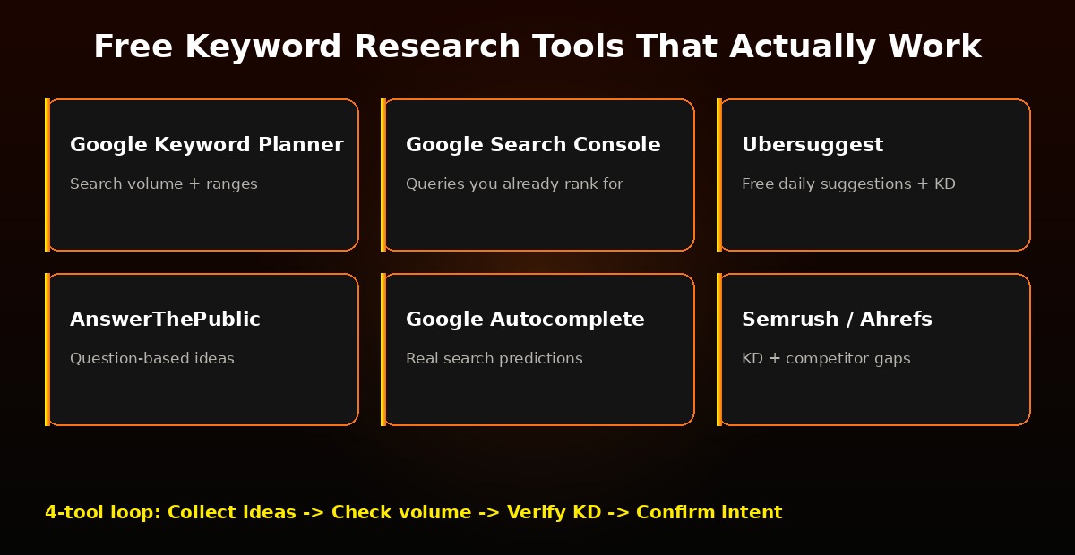 Free keyword research tools for SEO